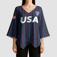 Custom USA Soccer 2026 Kimono Sleeve Blouse Stars and Stripes Take the Field