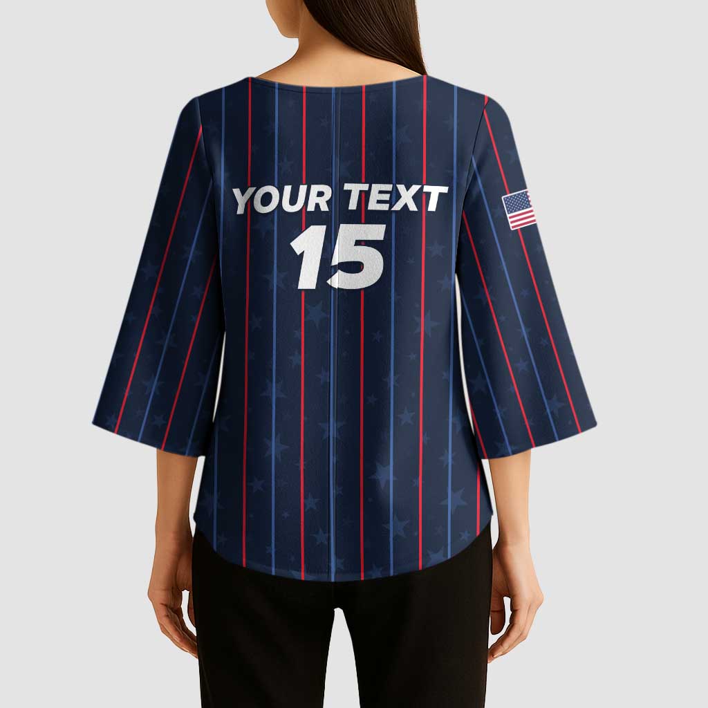 Custom USA Soccer 2026 Kimono Sleeve Blouse Stars and Stripes Take the Field