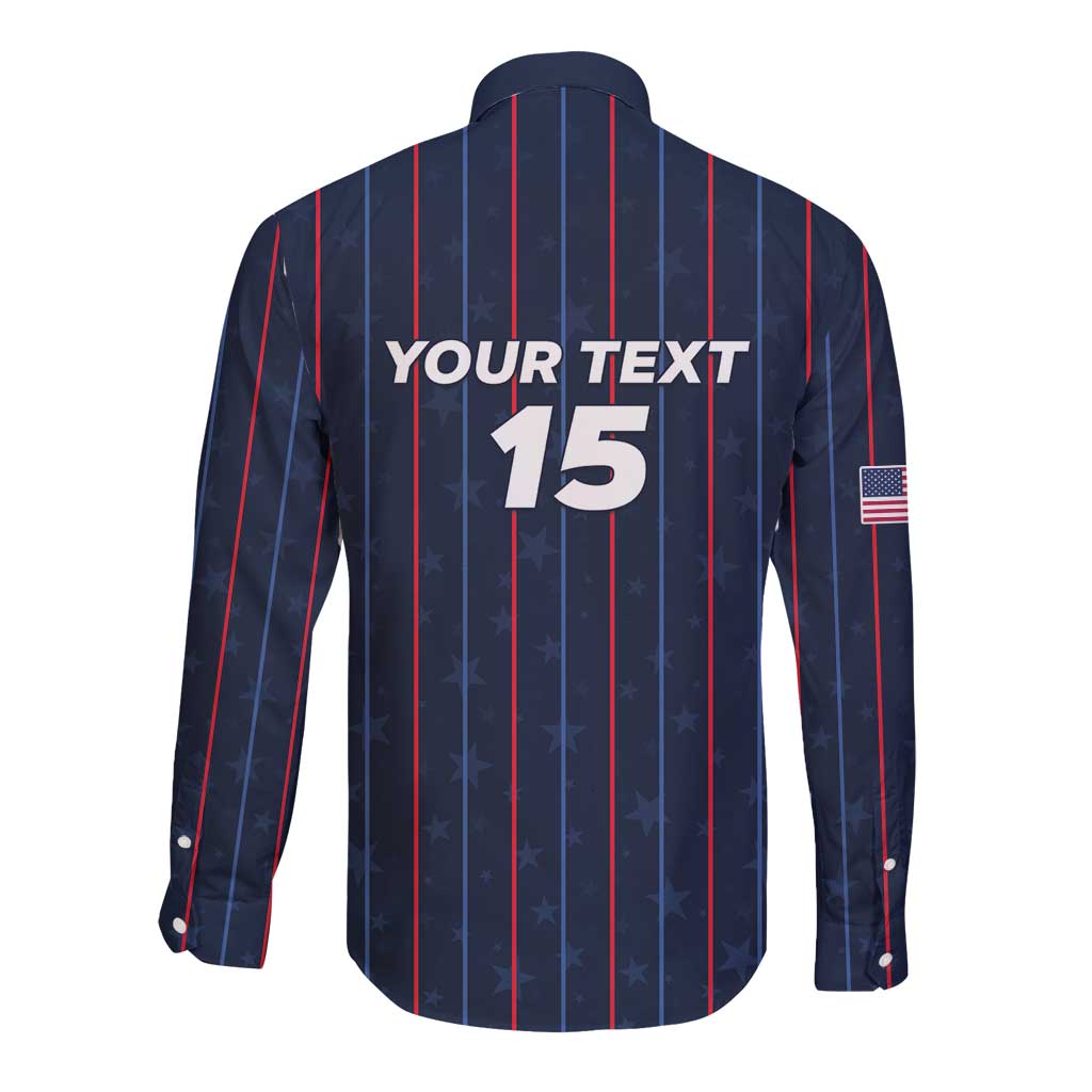 Custom USA Soccer 2026 Long Sleeve Button Shirt Stars and Stripes Take the Field