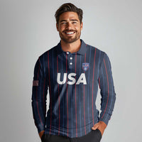 Custom USA Soccer 2026 Long Sleeve Polo Shirt Stars and Stripes Take the Field