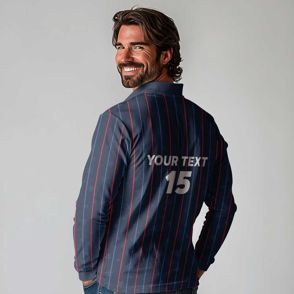 Custom USA Soccer 2026 Long Sleeve Polo Shirt Stars and Stripes Take the Field