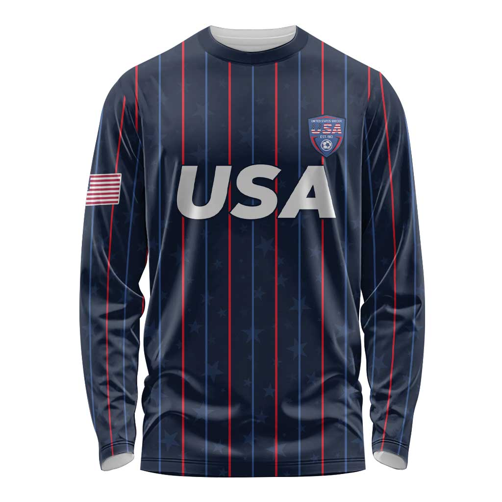 Custom USA Soccer 2026 Long Sleeve Shirt Stars and Stripes Take the Field