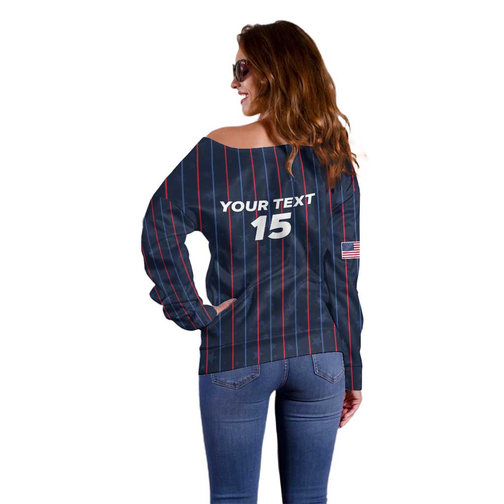 Custom USA Soccer 2026 Off Shoulder Sweater Stars and Stripes Take the Field