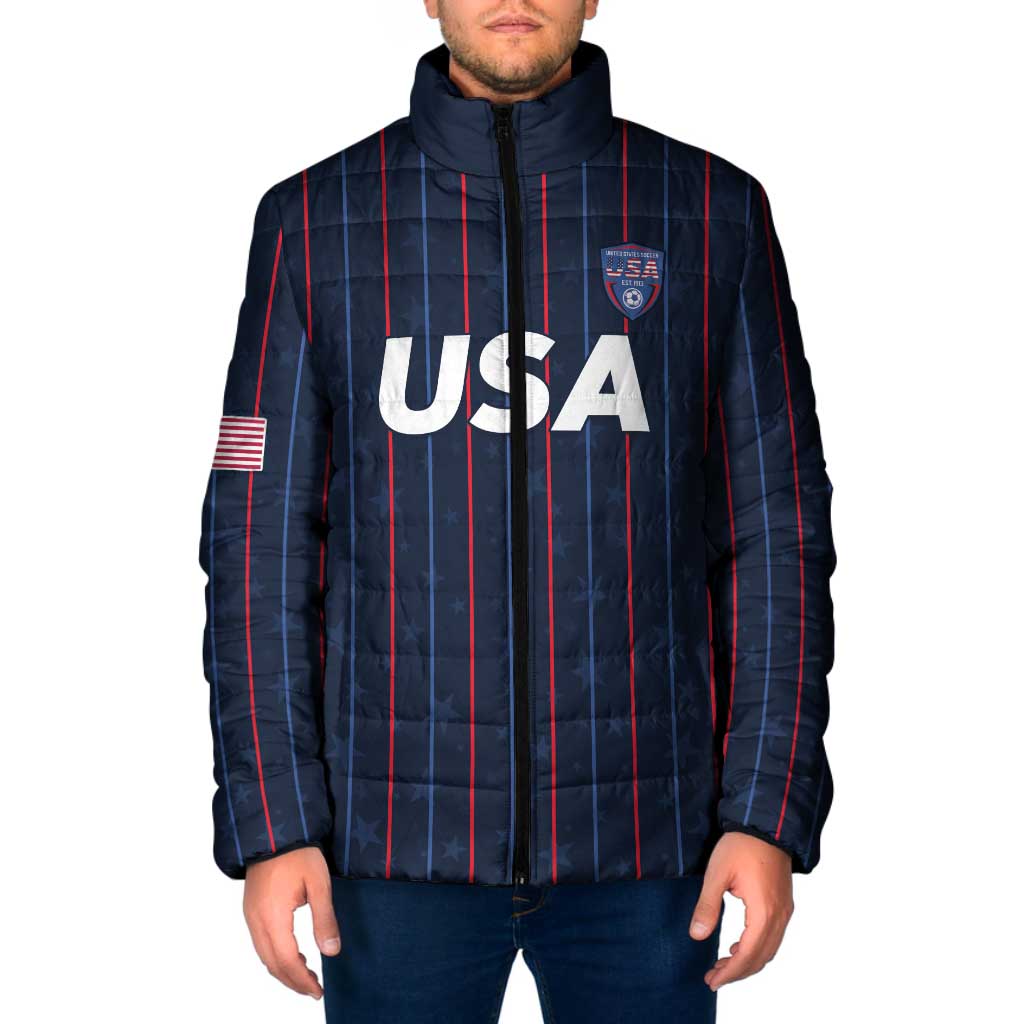 Custom USA Soccer 2026 Padded Jacket Stars and Stripes Take the Field