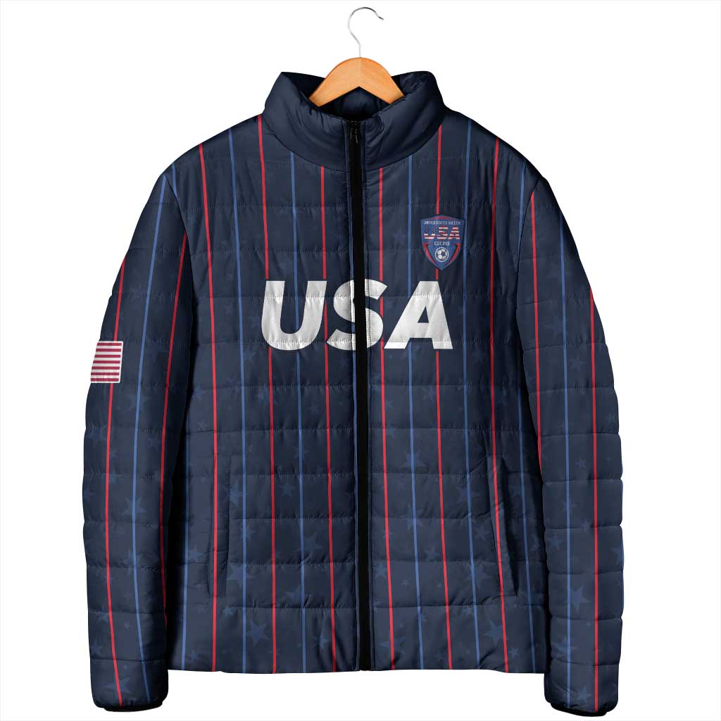 Custom USA Soccer 2026 Padded Jacket Stars and Stripes Take the Field