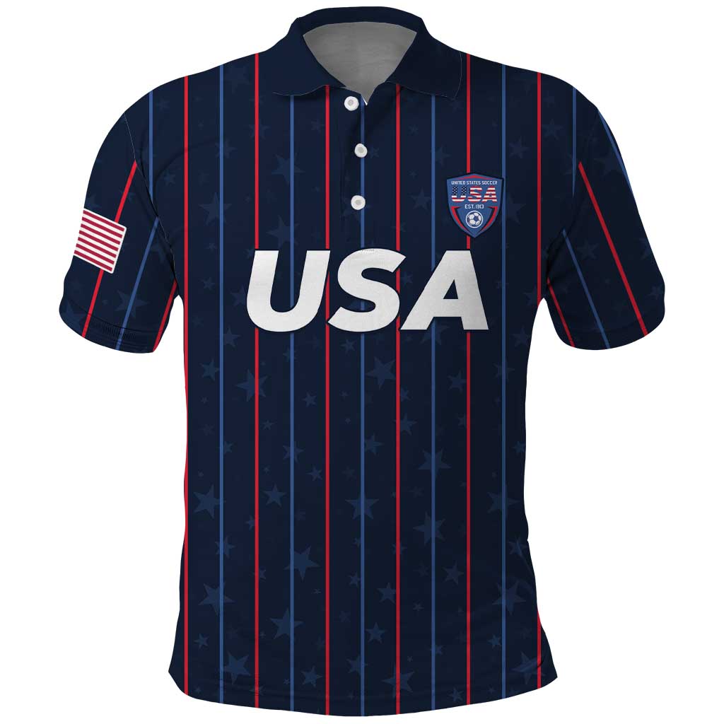 Custom USA Soccer 2026 Polo Shirt Stars and Stripes Take the Field