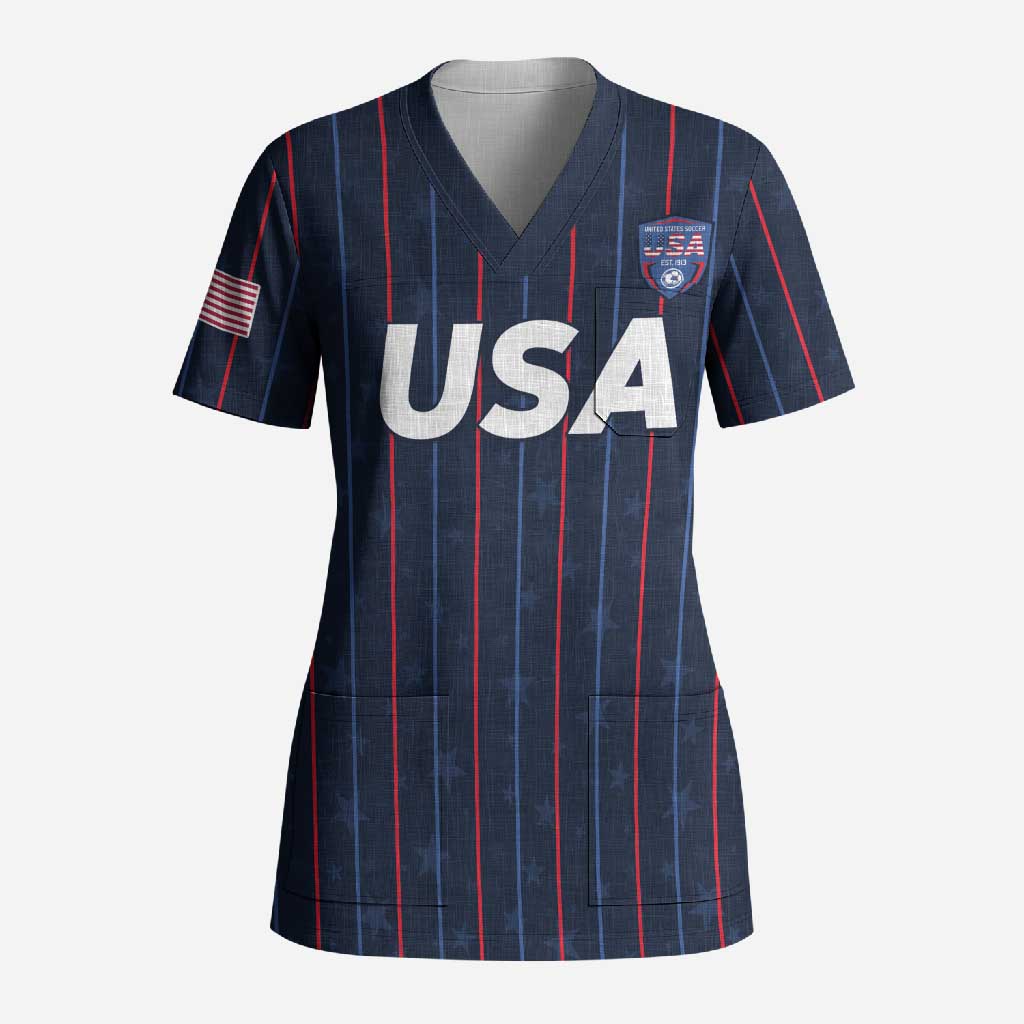 Custom USA Soccer 2026 Scrub Top Stars and Stripes Take the Field