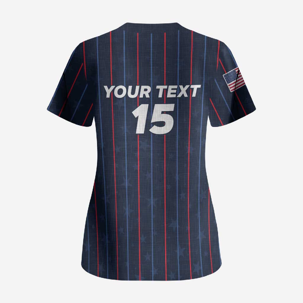 Custom USA Soccer 2026 Scrub Top Stars and Stripes Take the Field