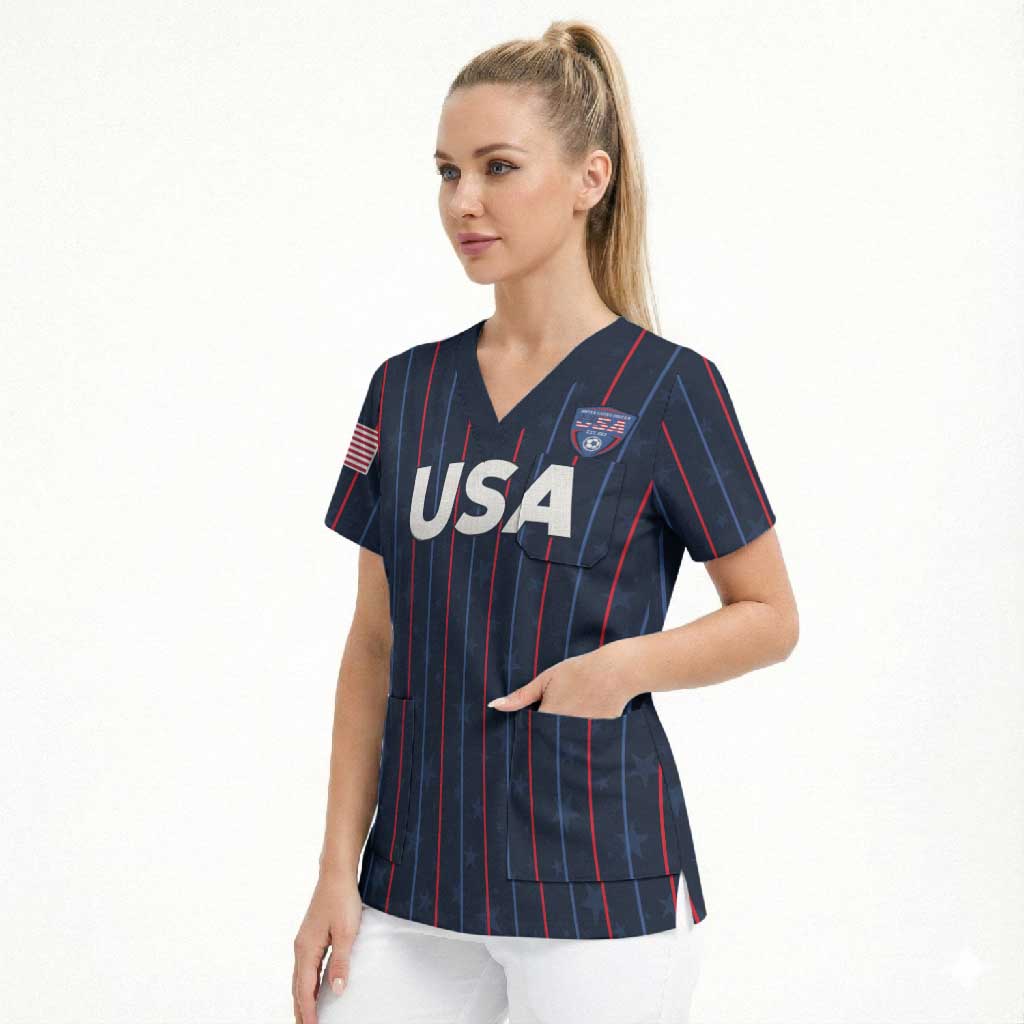 Custom USA Soccer 2026 Scrub Top Stars and Stripes Take the Field