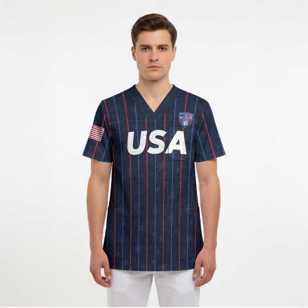 Custom USA Soccer 2026 Scrub Top Stars and Stripes Take the Field