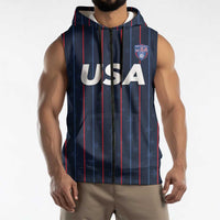 Custom USA Soccer 2026 Sleeveless Zip Hoodie Stars and Stripes Take the Field