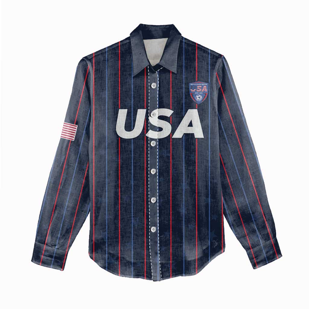 Custom USA Soccer 2026 Women Casual Shirt Stars and Stripes Take the Field
