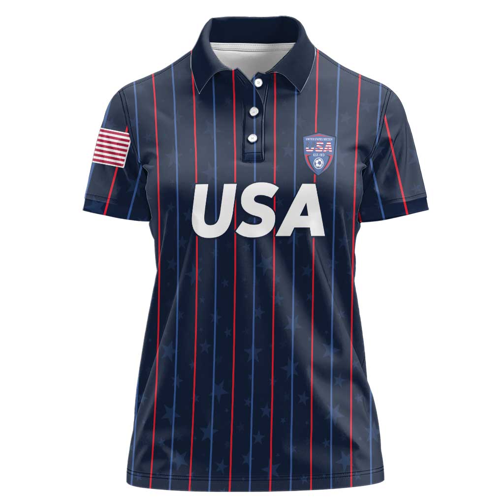 Custom USA Soccer 2026 Women Polo Shirt Stars and Stripes Take the Field
