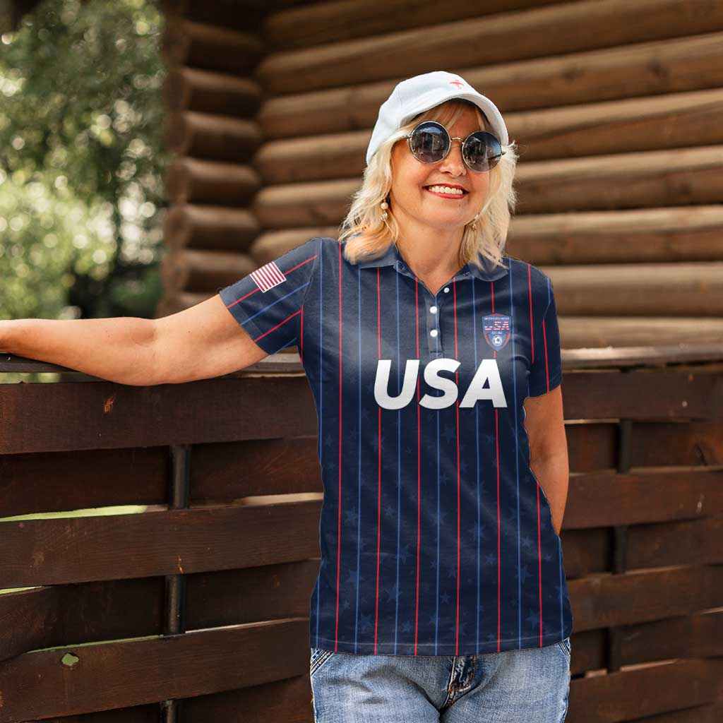 Custom USA Soccer 2026 Women Polo Shirt Stars and Stripes Take the Field