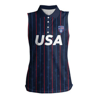 Custom USA Soccer 2026 Women Sleeveless Polo Shirt Stars and Stripes Take the Field