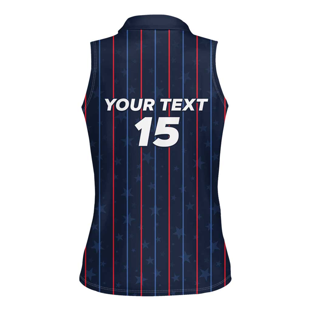 Custom USA Soccer 2026 Women Sleeveless Polo Shirt Stars and Stripes Take the Field