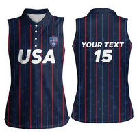 Custom USA Soccer 2026 Women Sleeveless Polo Shirt Stars and Stripes Take the Field