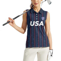Custom USA Soccer 2026 Women Sleeveless Polo Shirt Stars and Stripes Take the Field