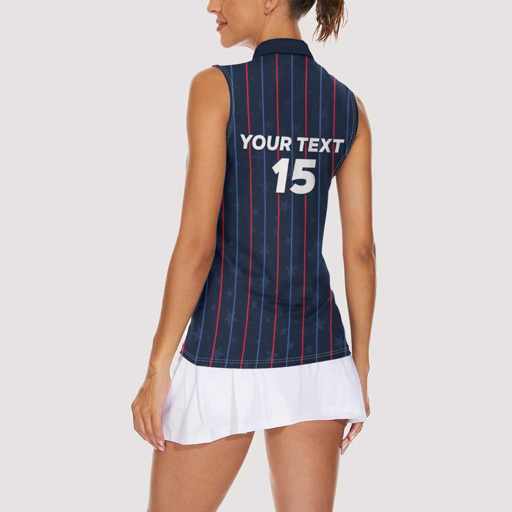 Custom USA Soccer 2026 Women Sleeveless Polo Shirt Stars and Stripes Take the Field