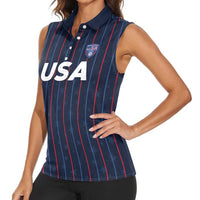 Custom USA Soccer 2026 Women Sleeveless Polo Shirt Stars and Stripes Take the Field