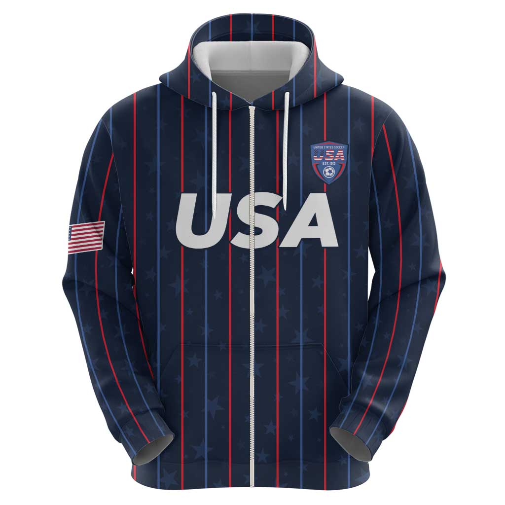 Custom USA Soccer 2026 Zip Hoodie Stars and Stripes Take the Field