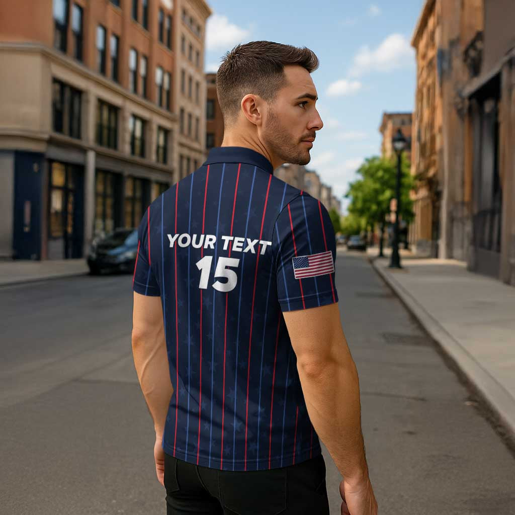 Custom USA Soccer 2026 Zipper Polo Shirt Stars and Stripes Take the Field