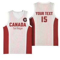 Custom Canada Soccer 2026 Basketball Jersey True North Takes the Pitch - White