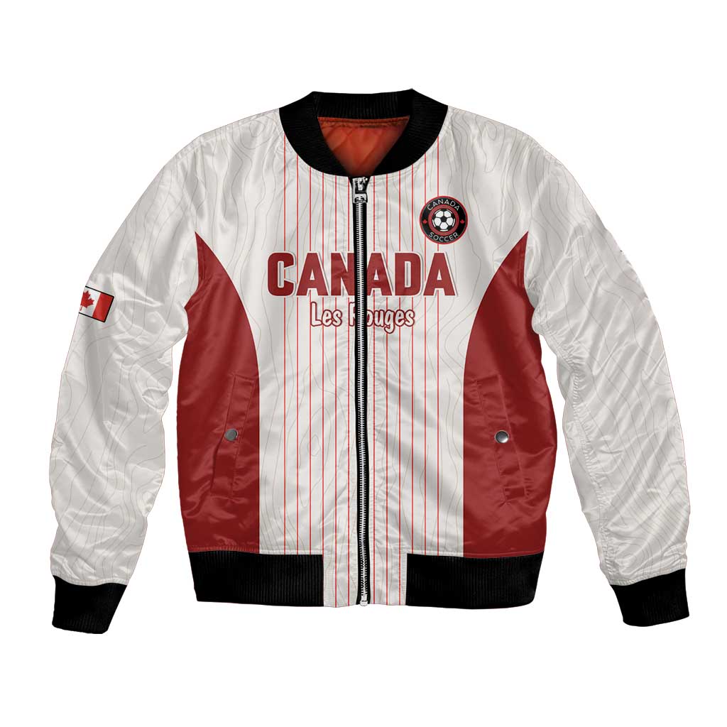 Custom Canada Soccer 2026 Bomber Jacket True North Takes the Pitch - White