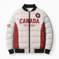 Custom Canada Soccer 2026 Bomber Puffer Jacket True North Takes the Pitch - White