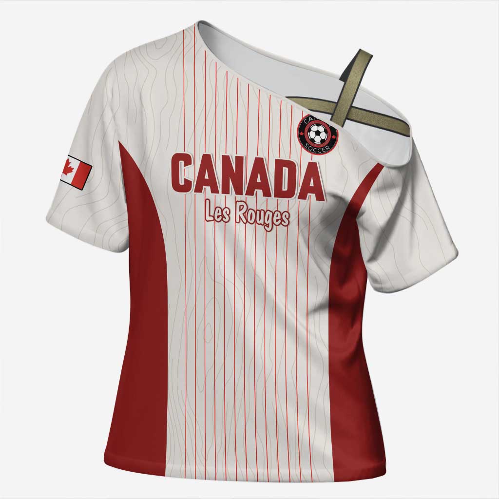 Custom Canada Soccer 2026 Cross Shoulder Shirt True North Takes the Pitch - White