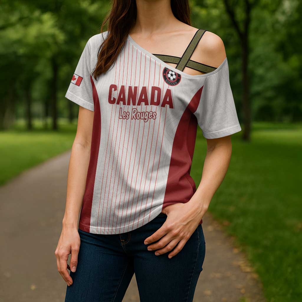 Custom Canada Soccer 2026 Cross Shoulder Shirt True North Takes the Pitch - White