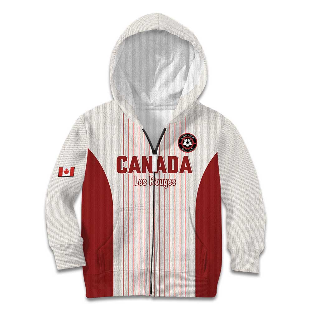 Custom Canada Soccer 2026 Kid Hoodie True North Takes the Pitch - White