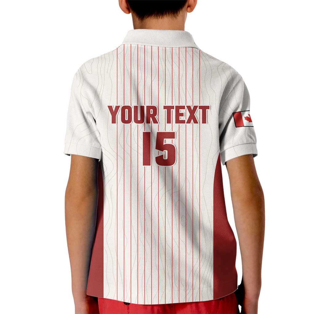 Custom Canada Soccer 2026 Kid Polo Shirt True North Takes the Pitch - White