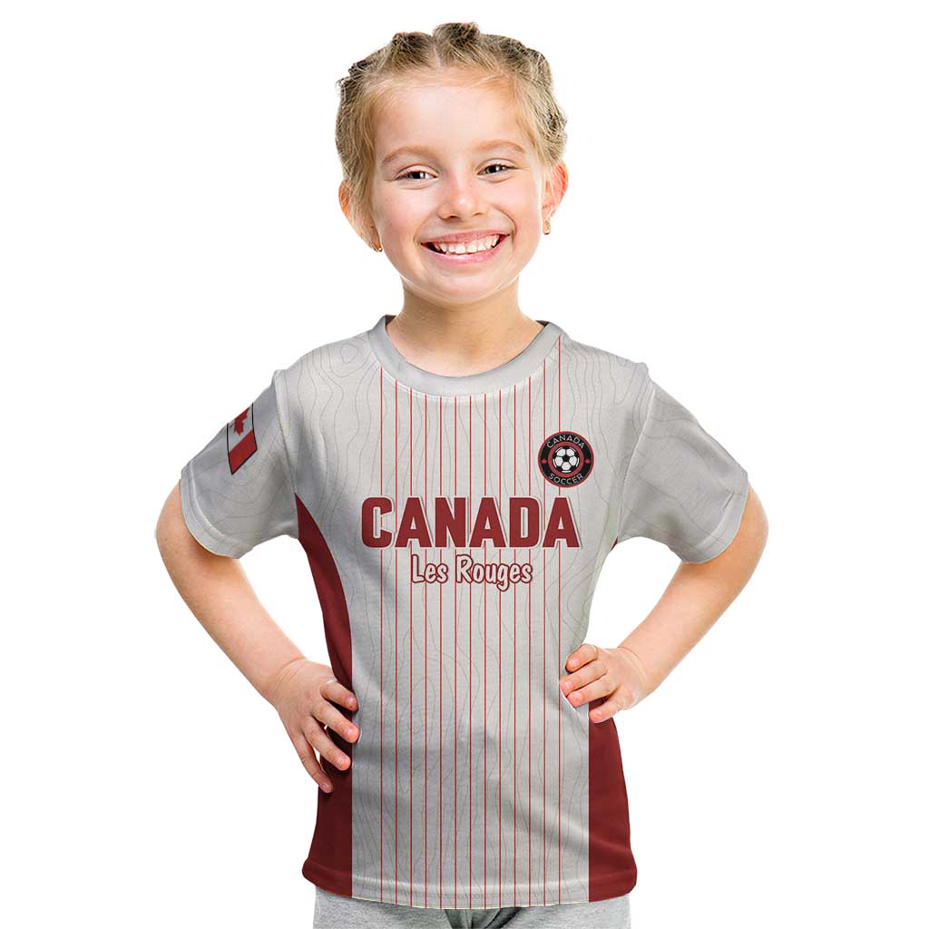 Custom Canada Soccer 2026 Kid T Shirt True North Takes the Pitch - White