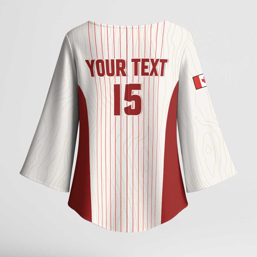 Custom Canada Soccer 2026 Kimono Sleeve Blouse True North Takes the Pitch - White
