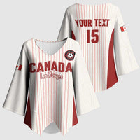 Custom Canada Soccer 2026 Kimono Sleeve Blouse True North Takes the Pitch - White