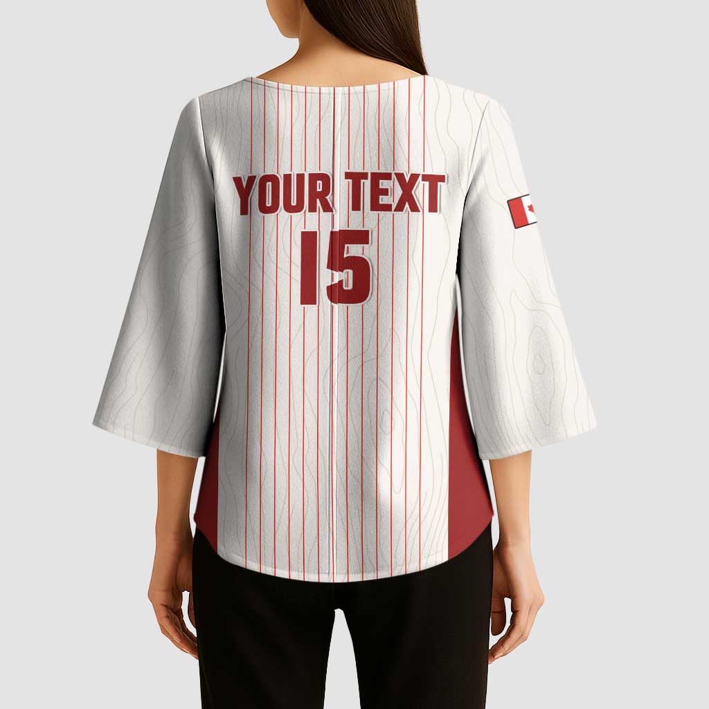 Custom Canada Soccer 2026 Kimono Sleeve Blouse True North Takes the Pitch - White