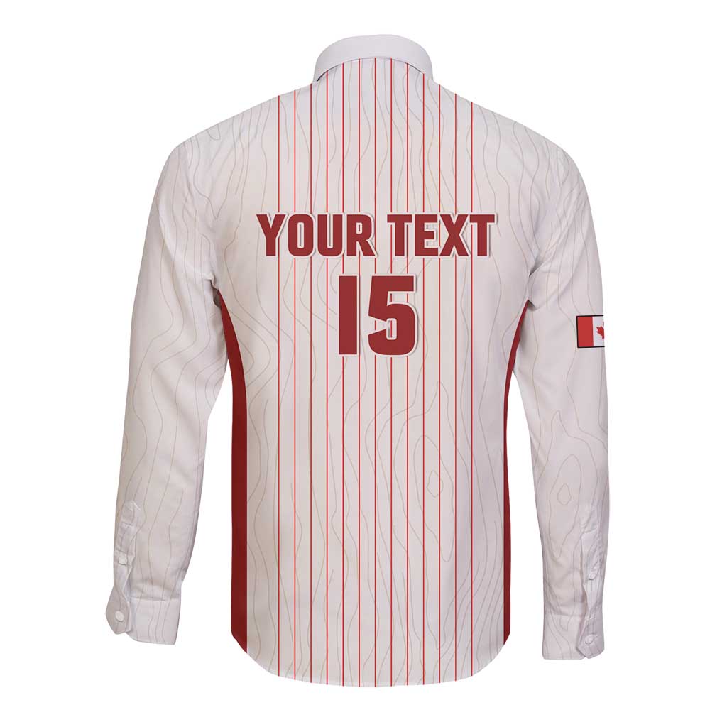 Custom Canada Soccer 2026 Long Sleeve Button Shirt True North Takes the Pitch - White
