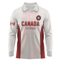 Custom Canada Soccer 2026 Long Sleeve Polo Shirt True North Takes the Pitch - White