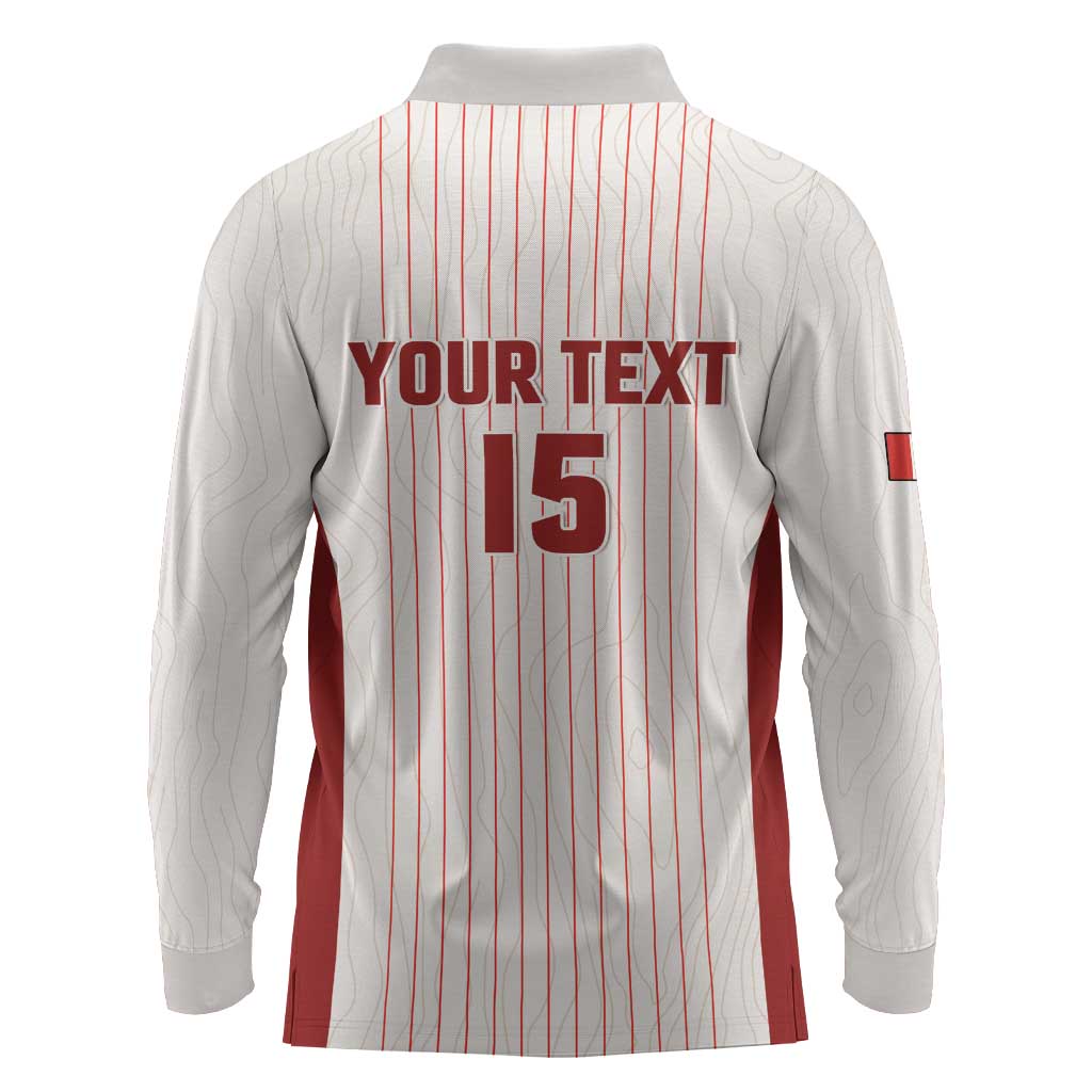 Custom Canada Soccer 2026 Long Sleeve Polo Shirt True North Takes the Pitch - White