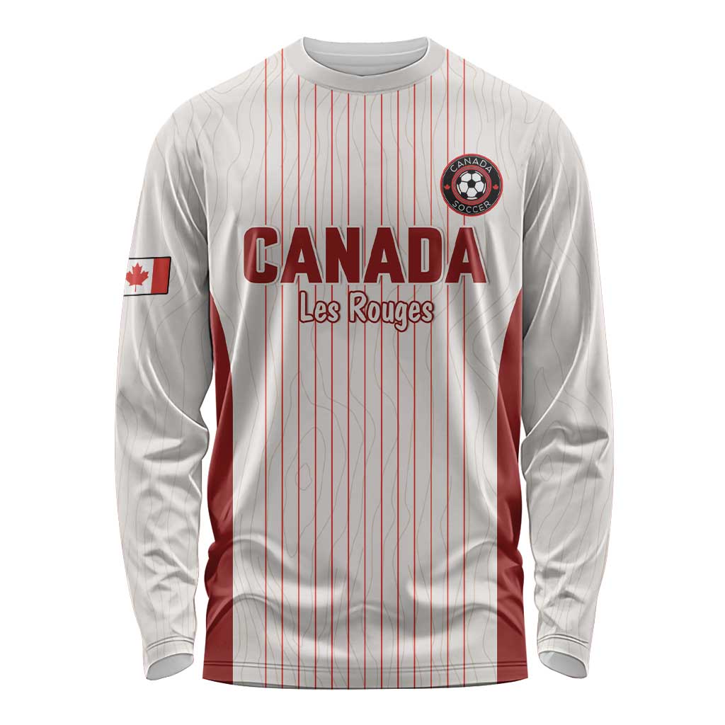 Custom Canada Soccer 2026 Long Sleeve Shirt True North Takes the Pitch - White
