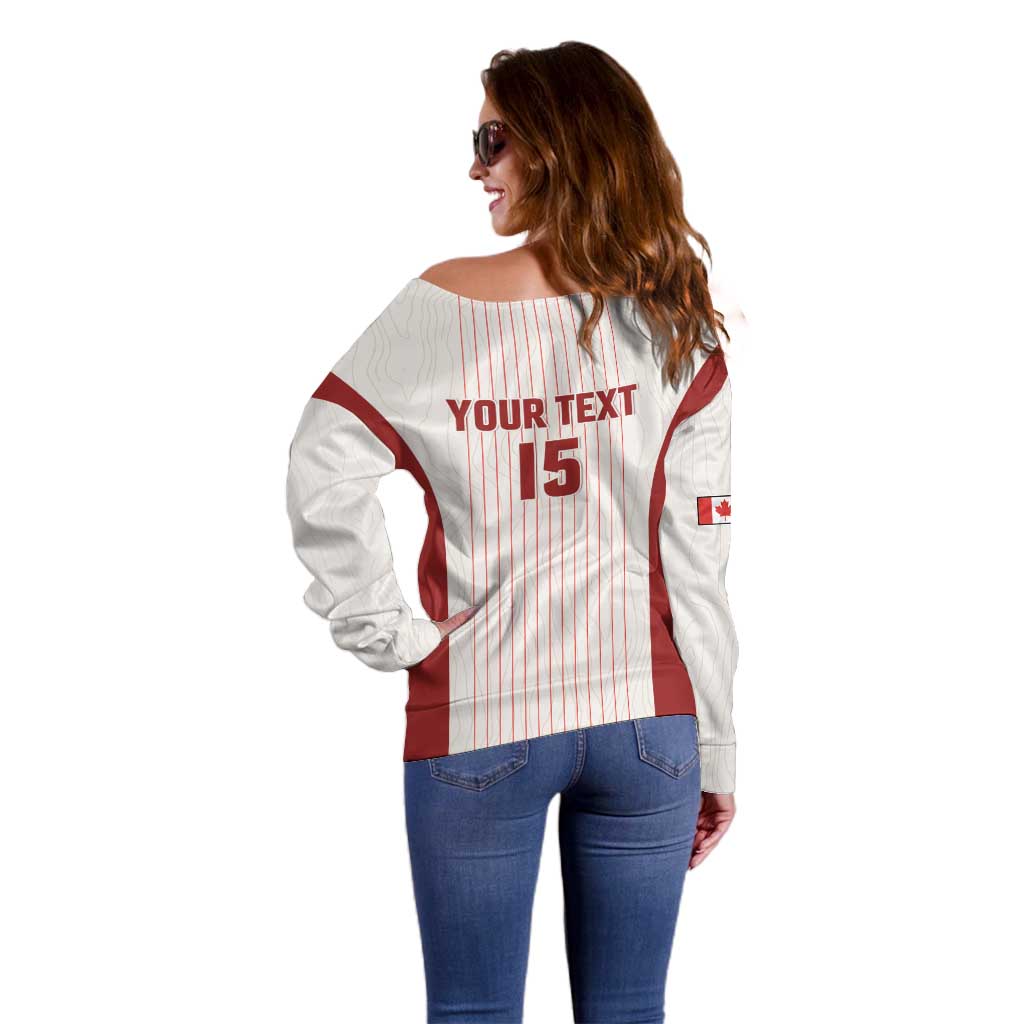 Custom Canada Soccer 2026 Off Shoulder Sweater True North Takes the Pitch - White
