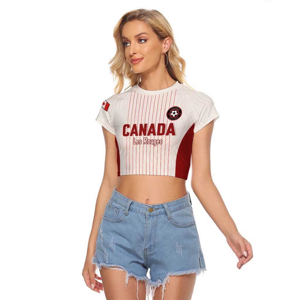 Custom Canada Soccer 2026 Raglan Cropped T Shirt True North Takes the Pitch - White