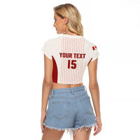 Custom Canada Soccer 2026 Raglan Cropped T Shirt True North Takes the Pitch - White