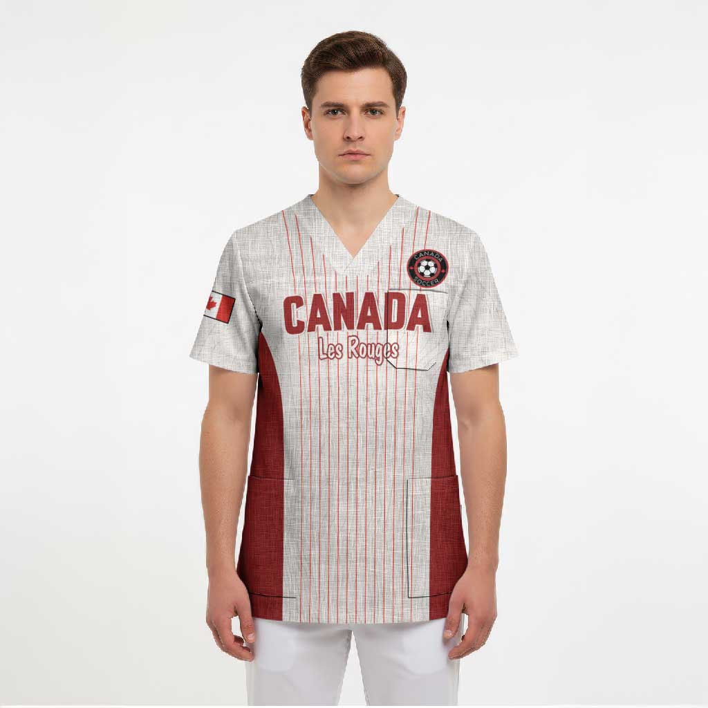 Custom Canada Soccer 2026 Scrub Top True North Takes the Pitch - White
