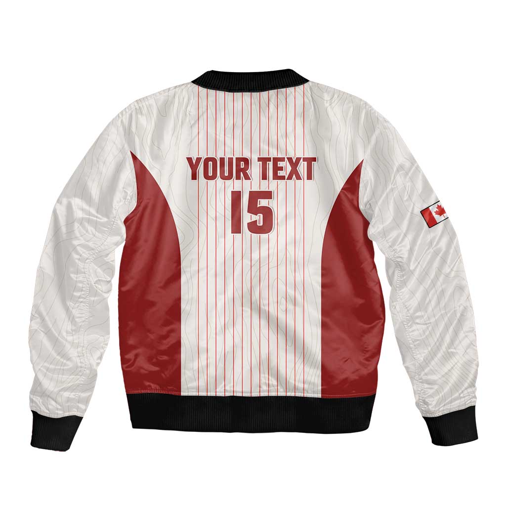 Custom Canada Soccer 2026 Sleeve Zip Bomber Jacket True North Takes the Pitch - White