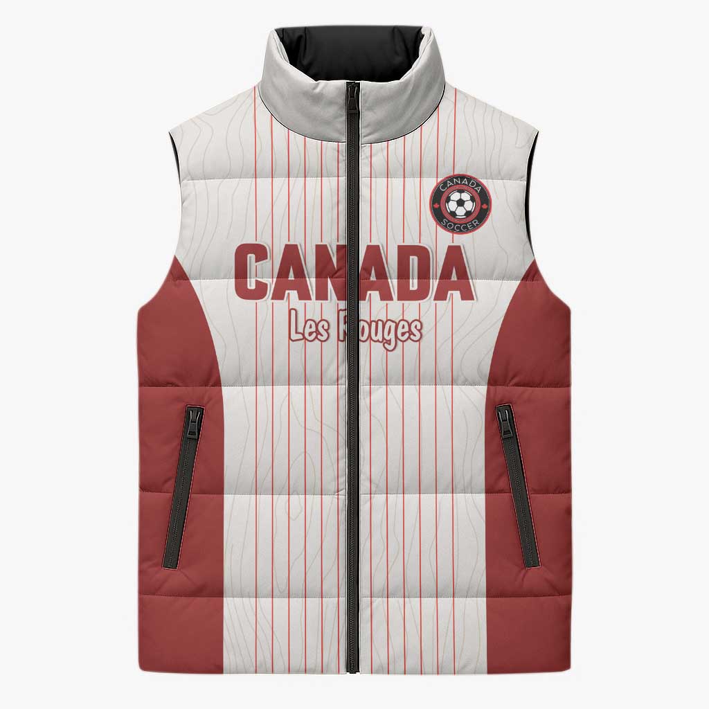 Custom Canada Soccer 2026 Sleeveless Puffer Jacket True North Takes the Pitch - White