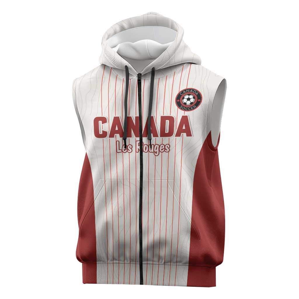 Custom Canada Soccer 2026 Sleeveless Zip Hoodie True North Takes the Pitch - White