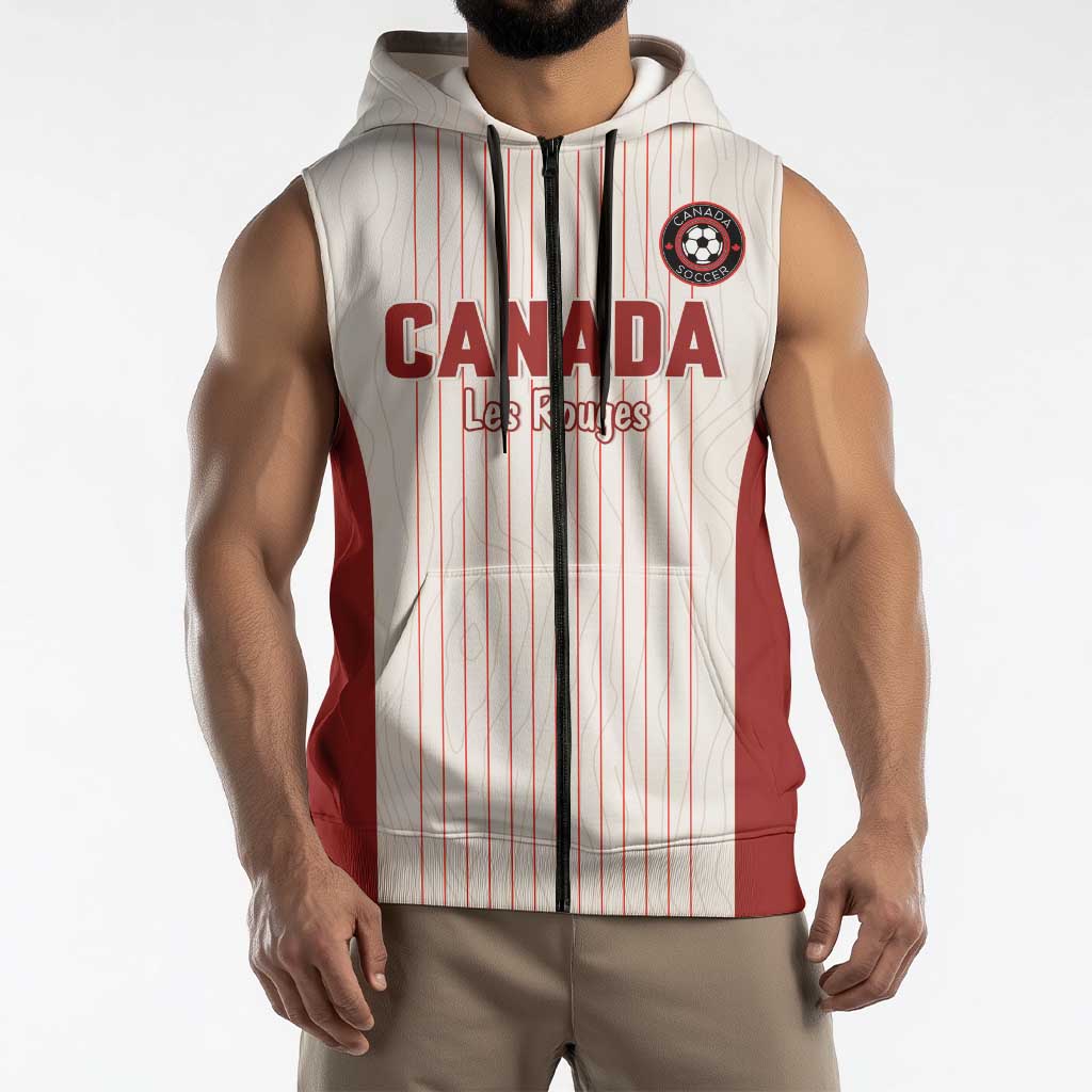 Custom Canada Soccer 2026 Sleeveless Zip Hoodie True North Takes the Pitch - White