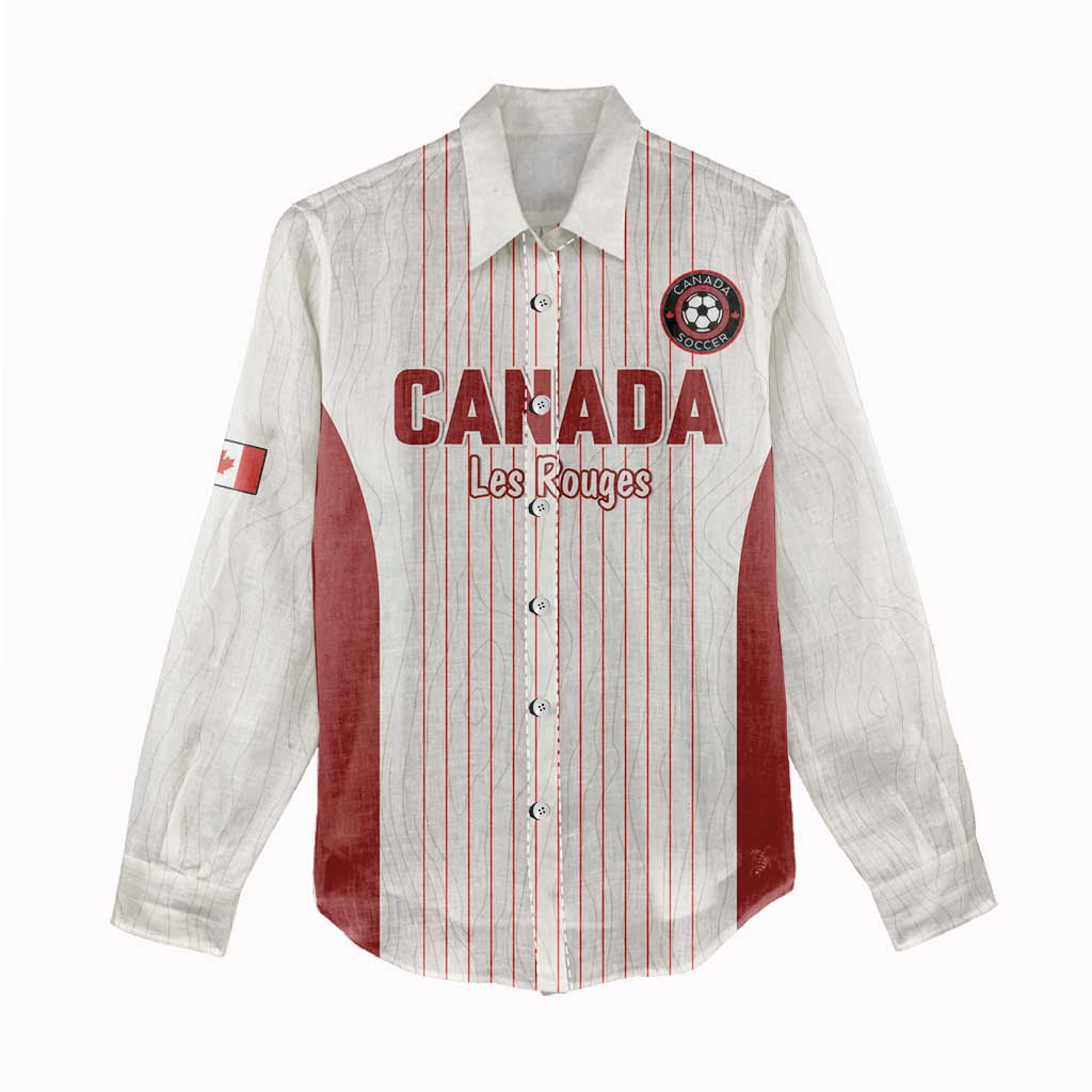 Custom Canada Soccer 2026 Women Casual Shirt True North Takes the Pitch - White